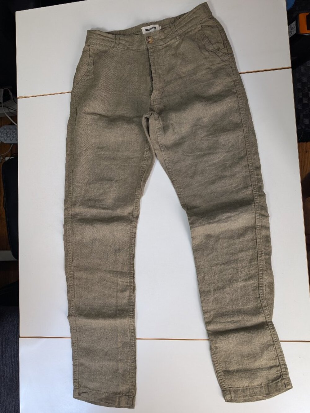 Taylor Stitch Pants Green Linen Pants